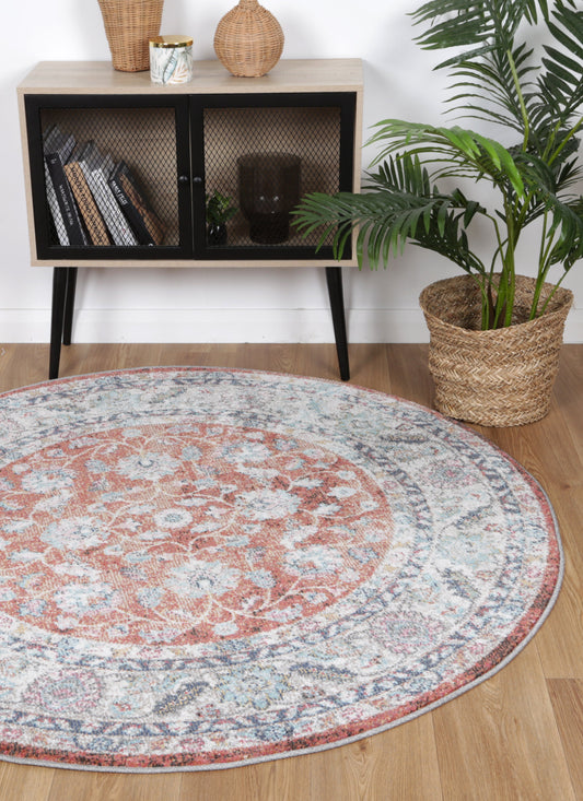 Salsa Luda Terracotta Transitional Round Rug - /products/salsa-luda-terracotta-transitional-round-rug