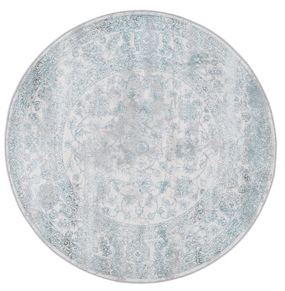 Salsa Peony Ivory & Blue Transitional Round Rug