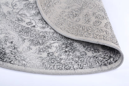 Salsa Serena Grey & Ivory Round Rug