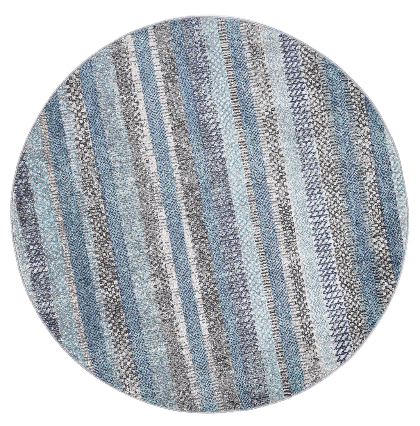 Salsa Luis Blue & Grey Tribal Round Rug