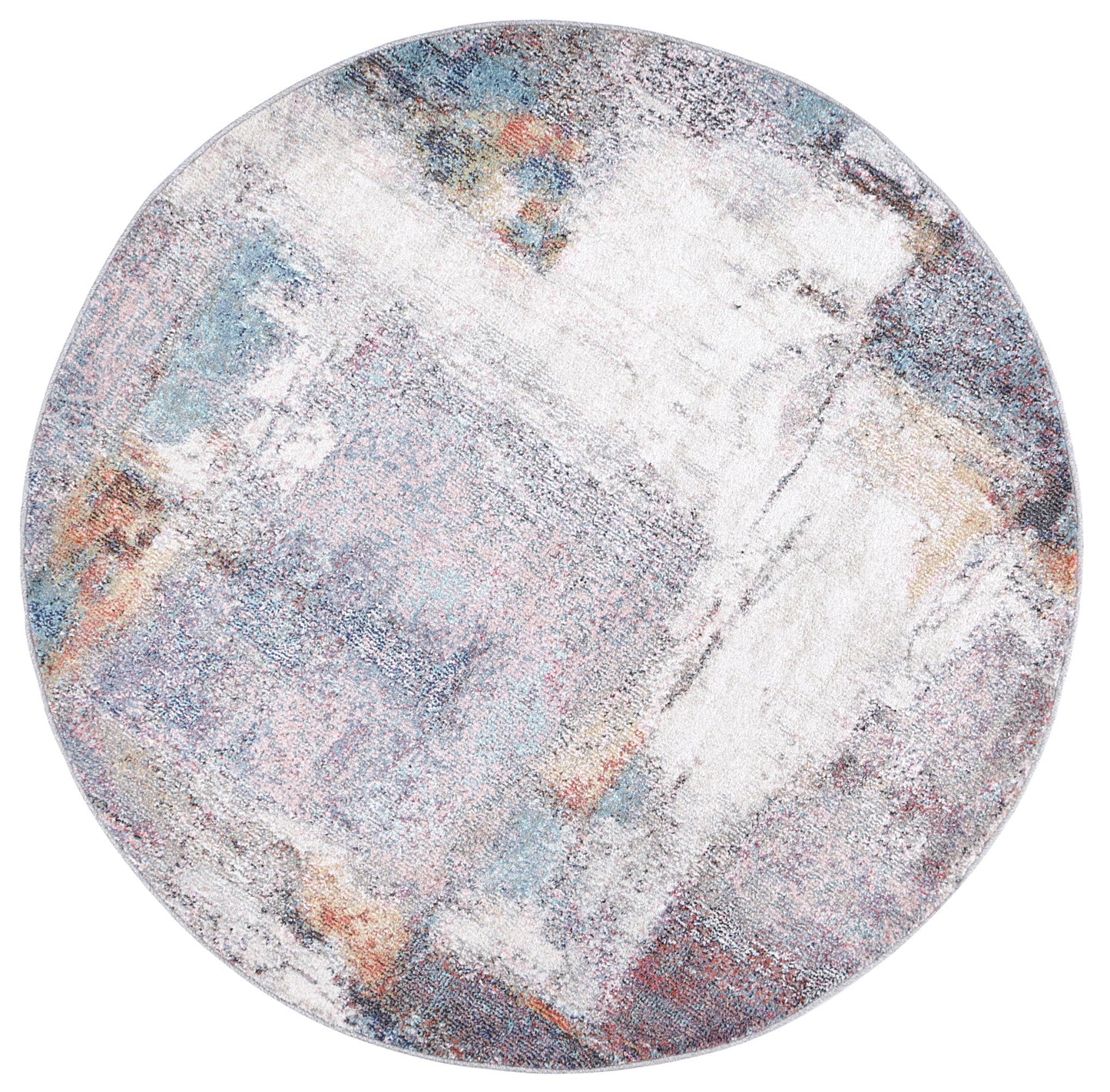 Salsa Aveza Abstract Grey Round Rug