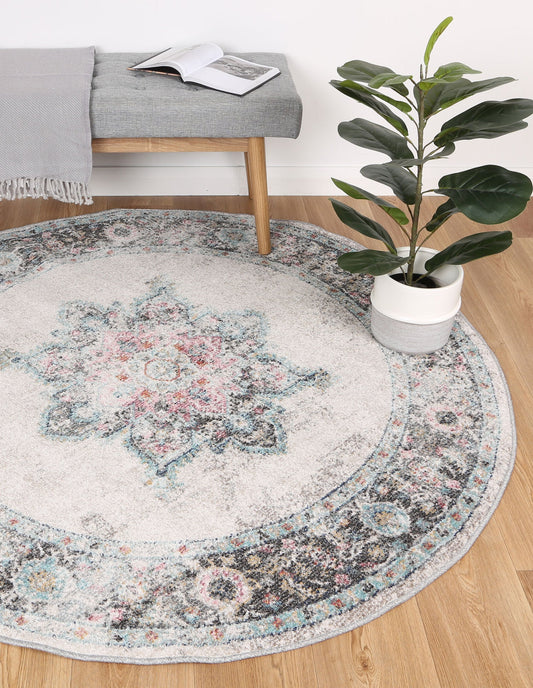 Salsa Brentwood Transitional Cream Round Rug - /products/salsa-brentwood-transitional-cream-round-rug