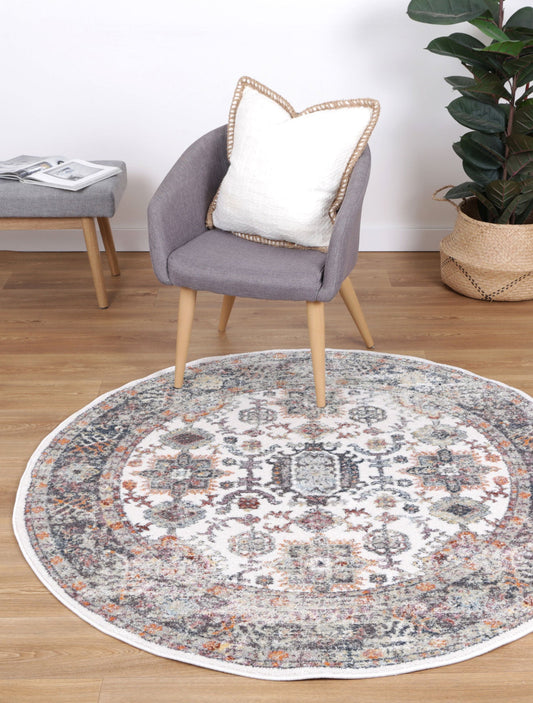 Saint Camino Border Cream Round Rug - /products/saint-boarder-cream-round-rug
