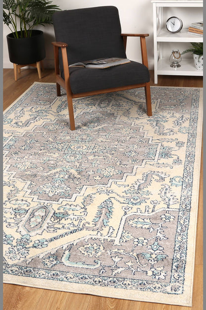 Sicily Avola Grey & Blue Transitional Rug