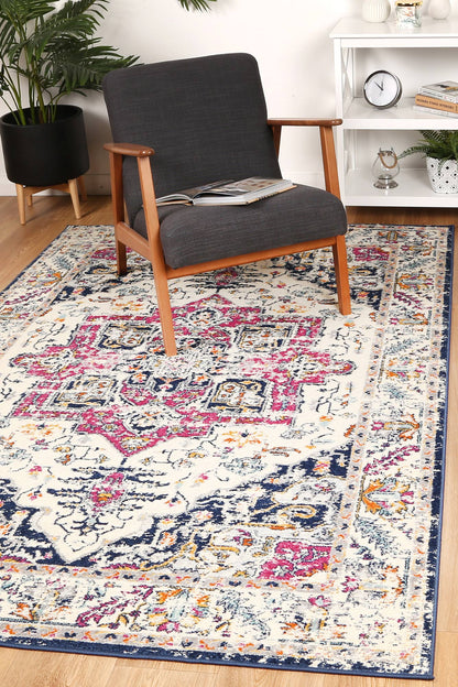 Silia Nicosia Navy & Pink Transitional Rug