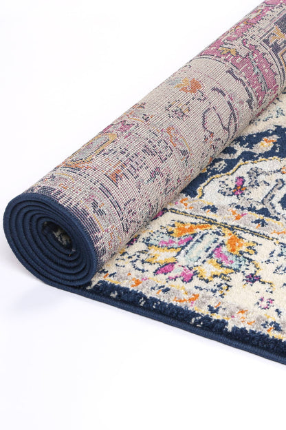 Silia Nicosia Navy & Pink Transitional Rug