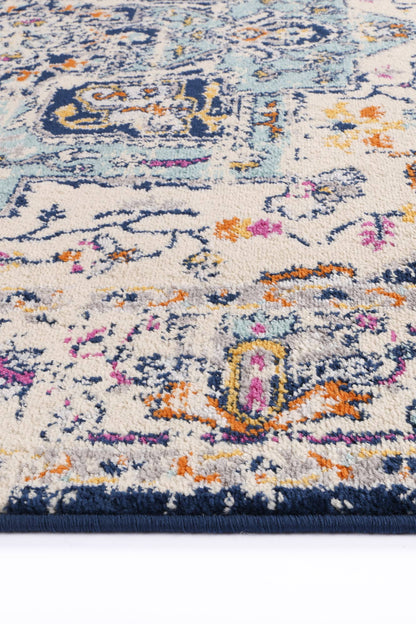 Silia Patti Navy Traditional Rug