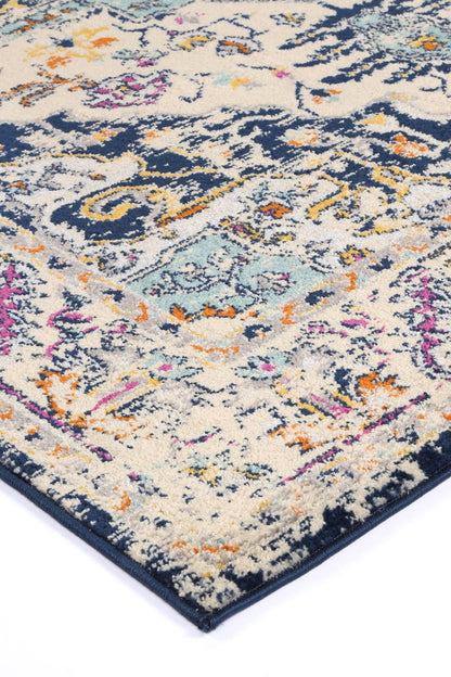 Silia Patti Navy Traditional Rug