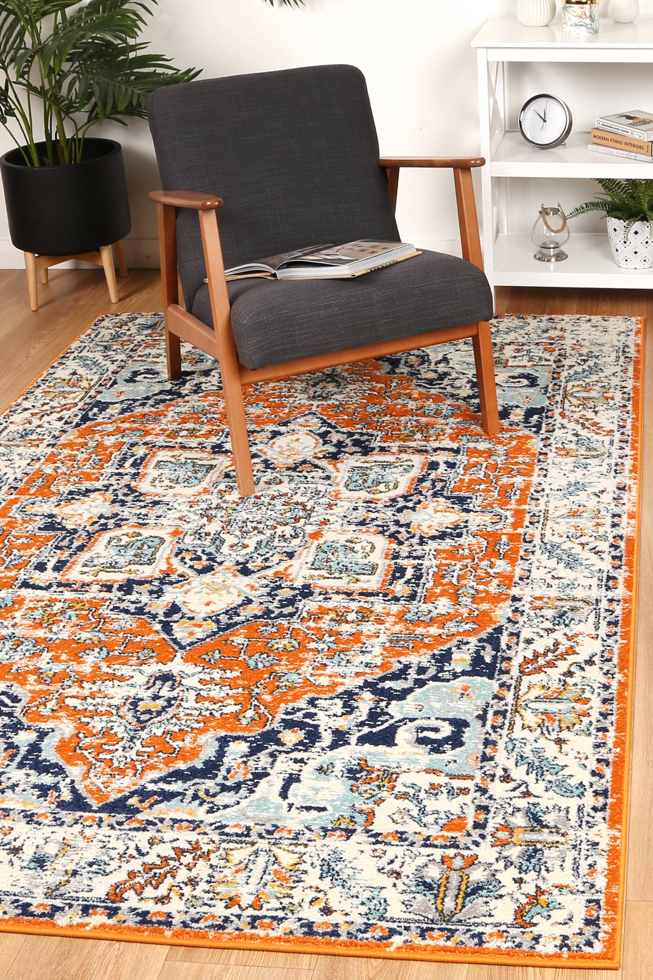 Silia Messina Orange & Blue Transitonal Rug