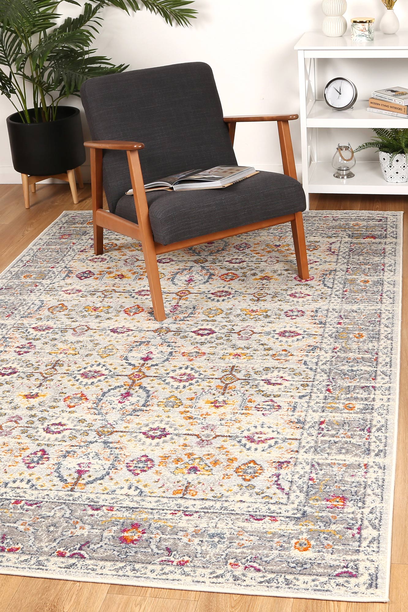 Silia Ferla Grey & Multi Transitional Rug