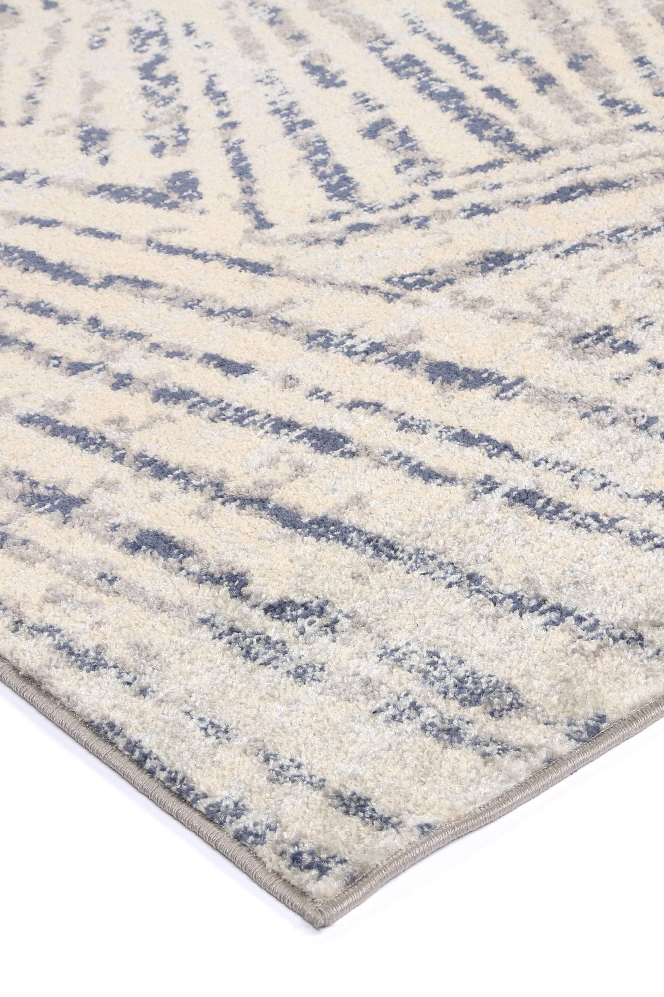 Silia Ferraro Ivory & Blue Geometric Rug