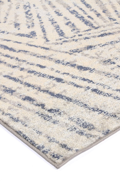 Silia Ferraro Ivory & Blue Geometric Rug