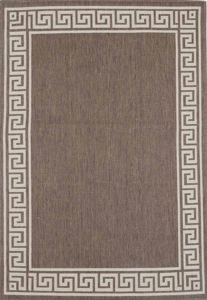 Sisalo Brown Bordered Patterned Rug