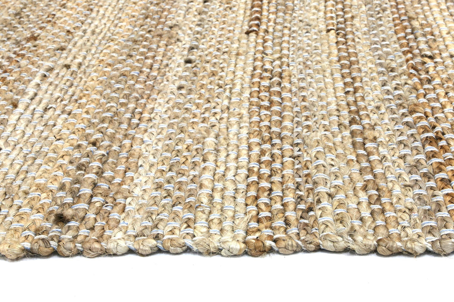 Taj Blue Natural Basket Weave Jute Rug