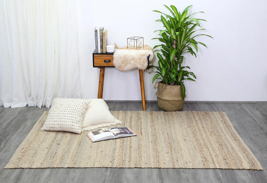 Taj Blue Natural Basket Weave Jute Rug - /products/taj-natural-blue-rug