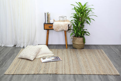 Taj Grey Natural Basket Weave Jute Rug