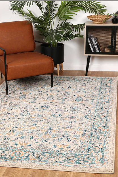 Tulin Paisley Cream & Blue Transitional Rug