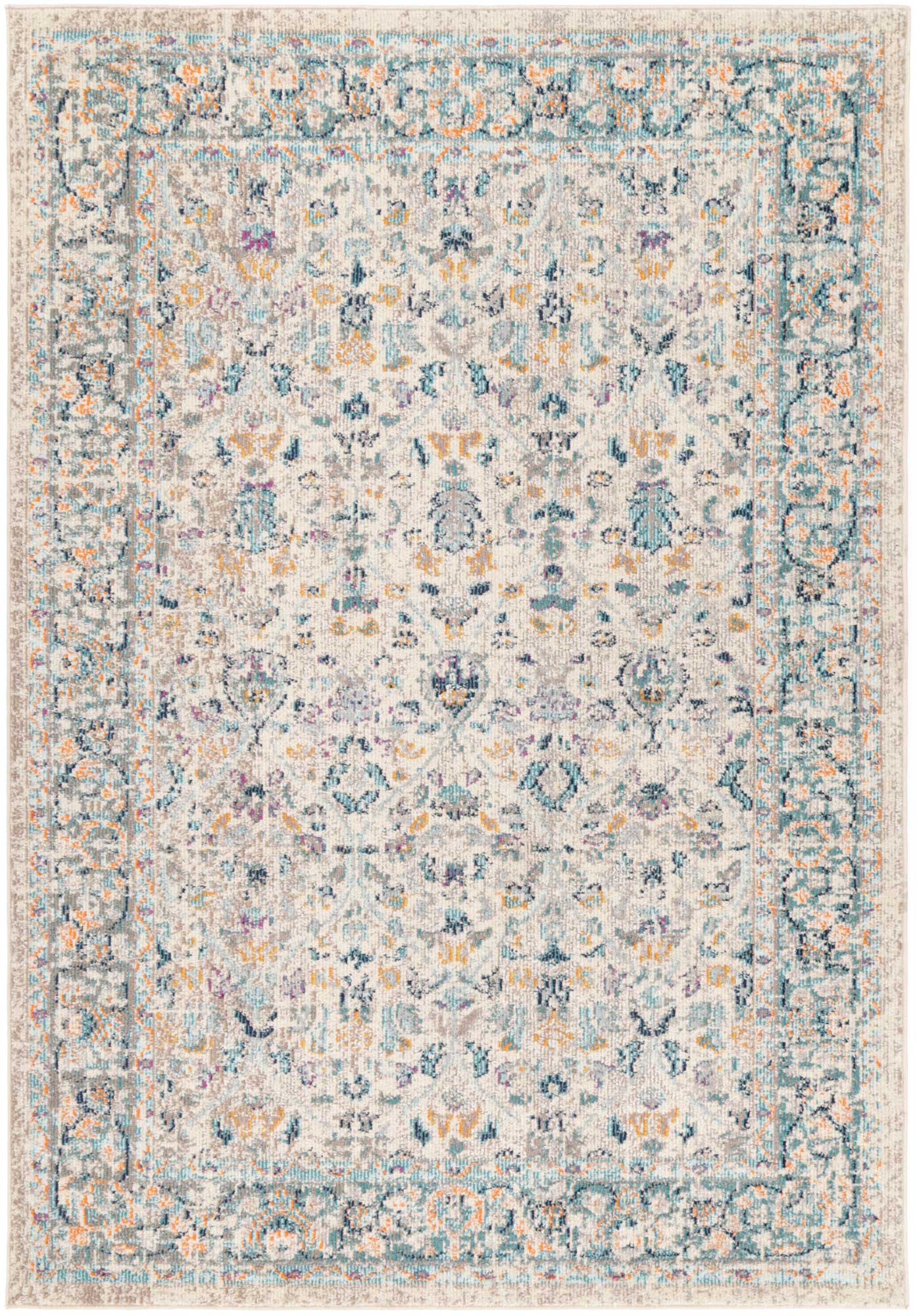 Tulin Paisley Cream & Blue Transitional Rug