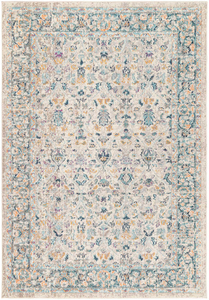 Tulin Paisley Cream & Blue Transitional Rug