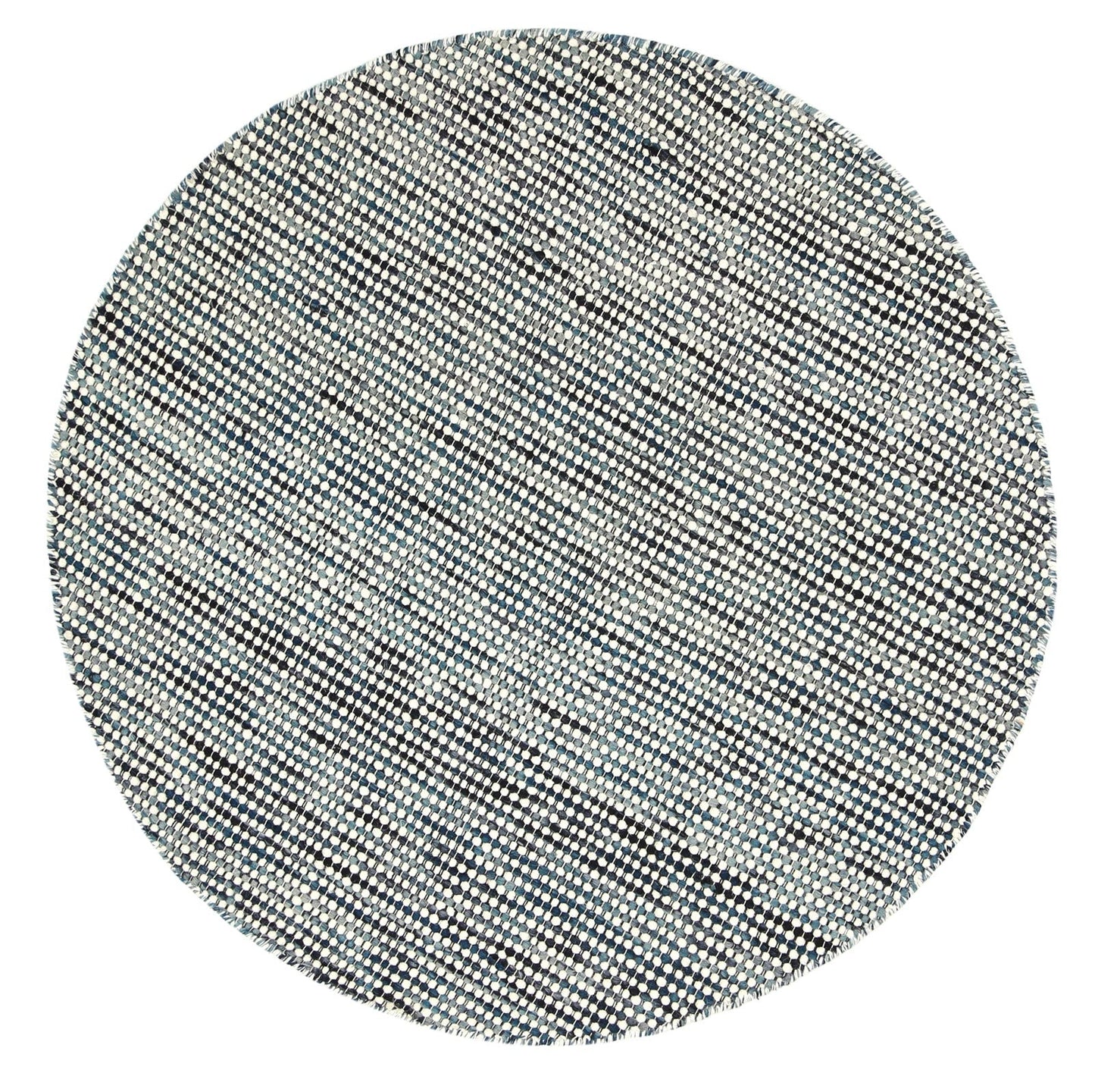 Nordic Teal Reversible Wool Round Rug