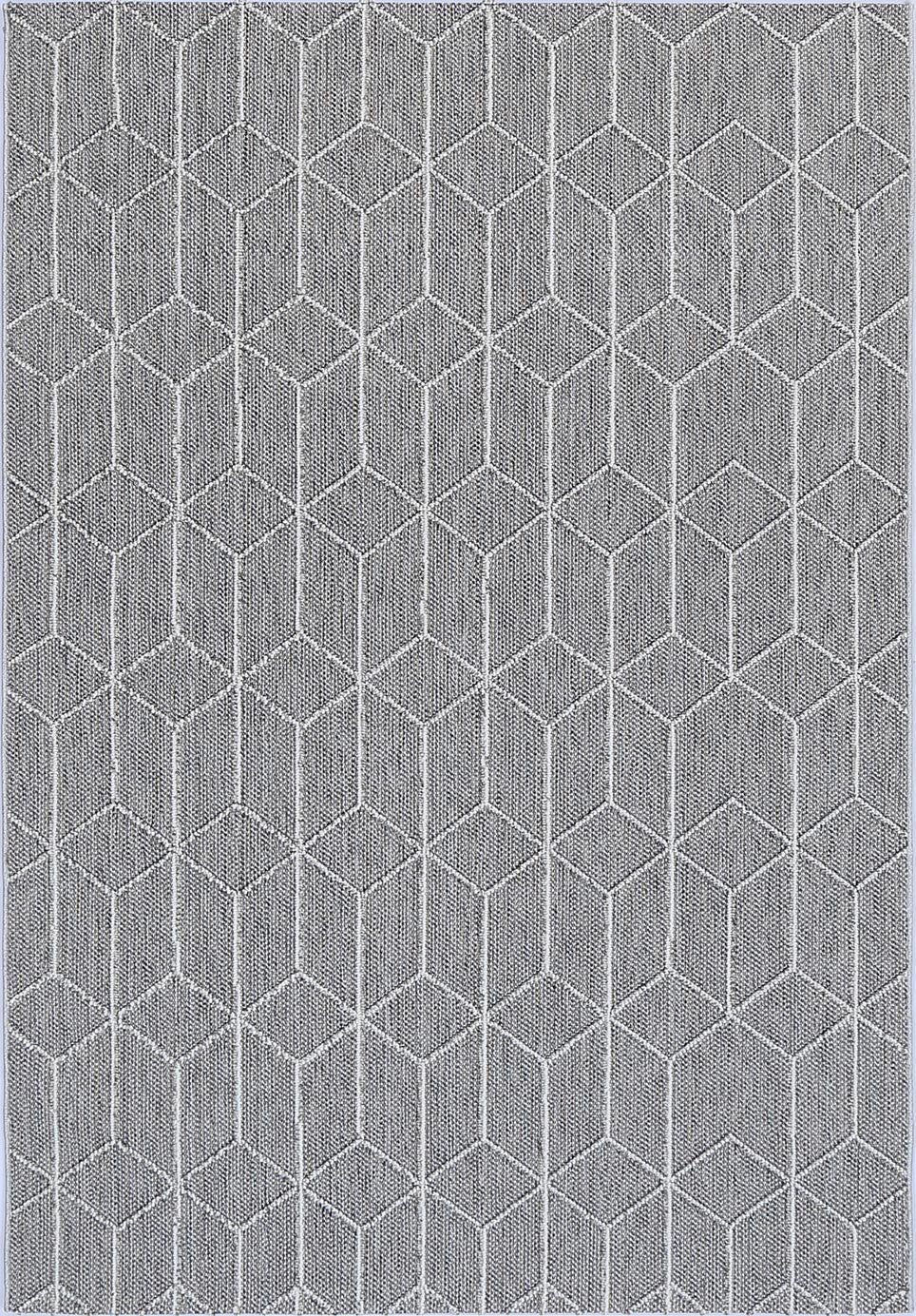 Vanuatu Sikua Grey Geometric Flatweave Rug