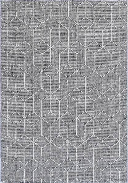 Vanuatu Sikua Grey Geometric Flatweave Rug