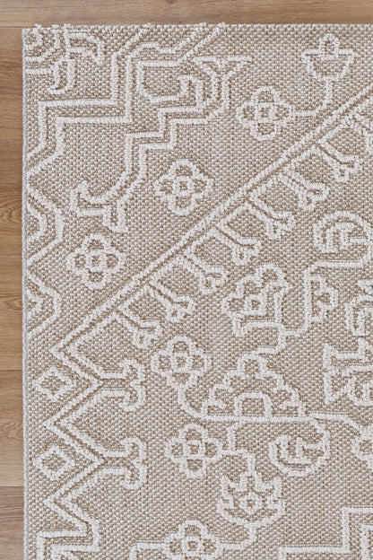 Vanuatu Waita Beige Tribal Flatweave Rug