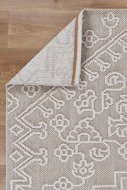 Vanuatu Waita Beige Tribal Flatweave Rug