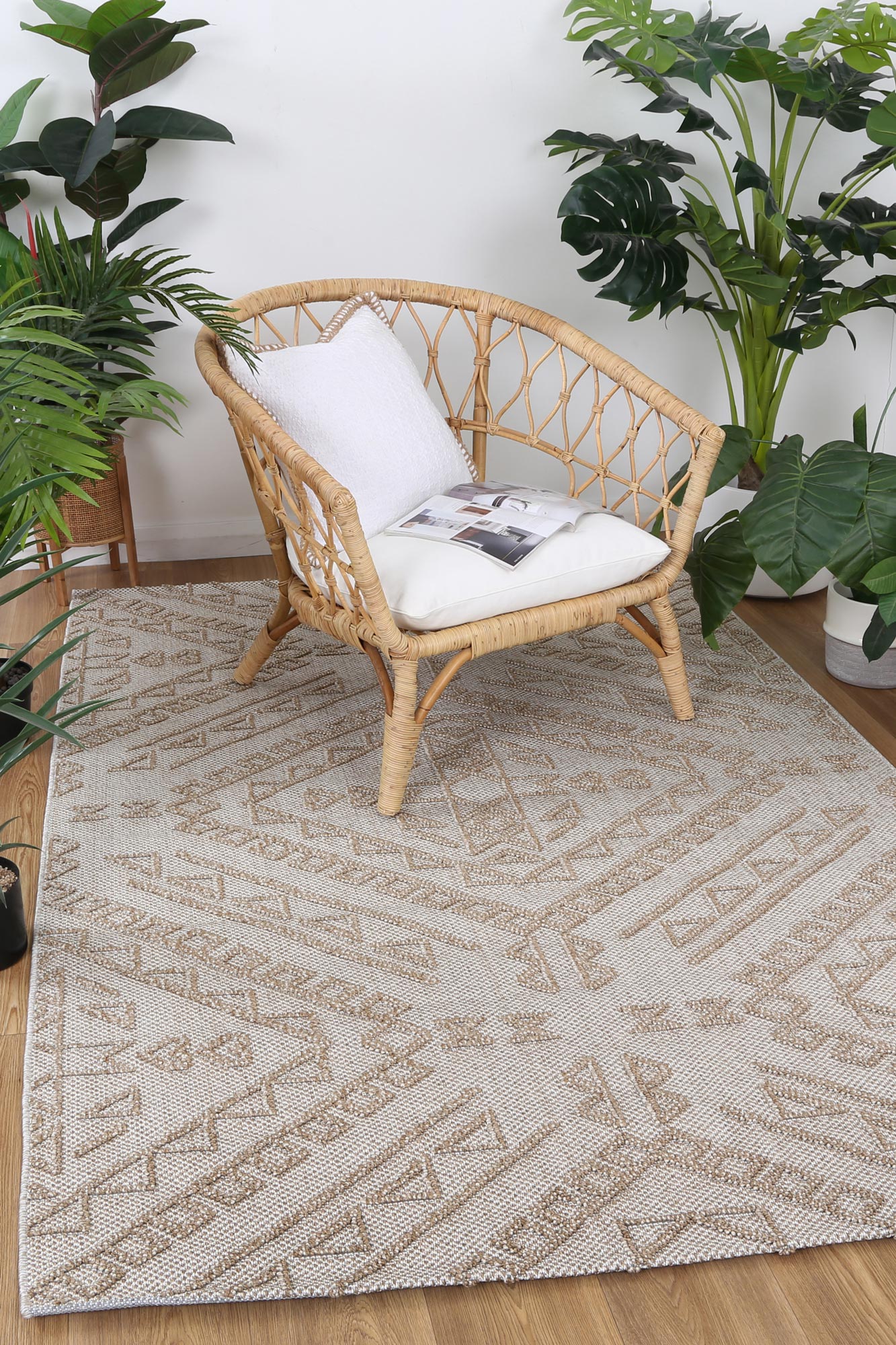 Vanuatu Kilifa Beige Tribal Flatweave Rug