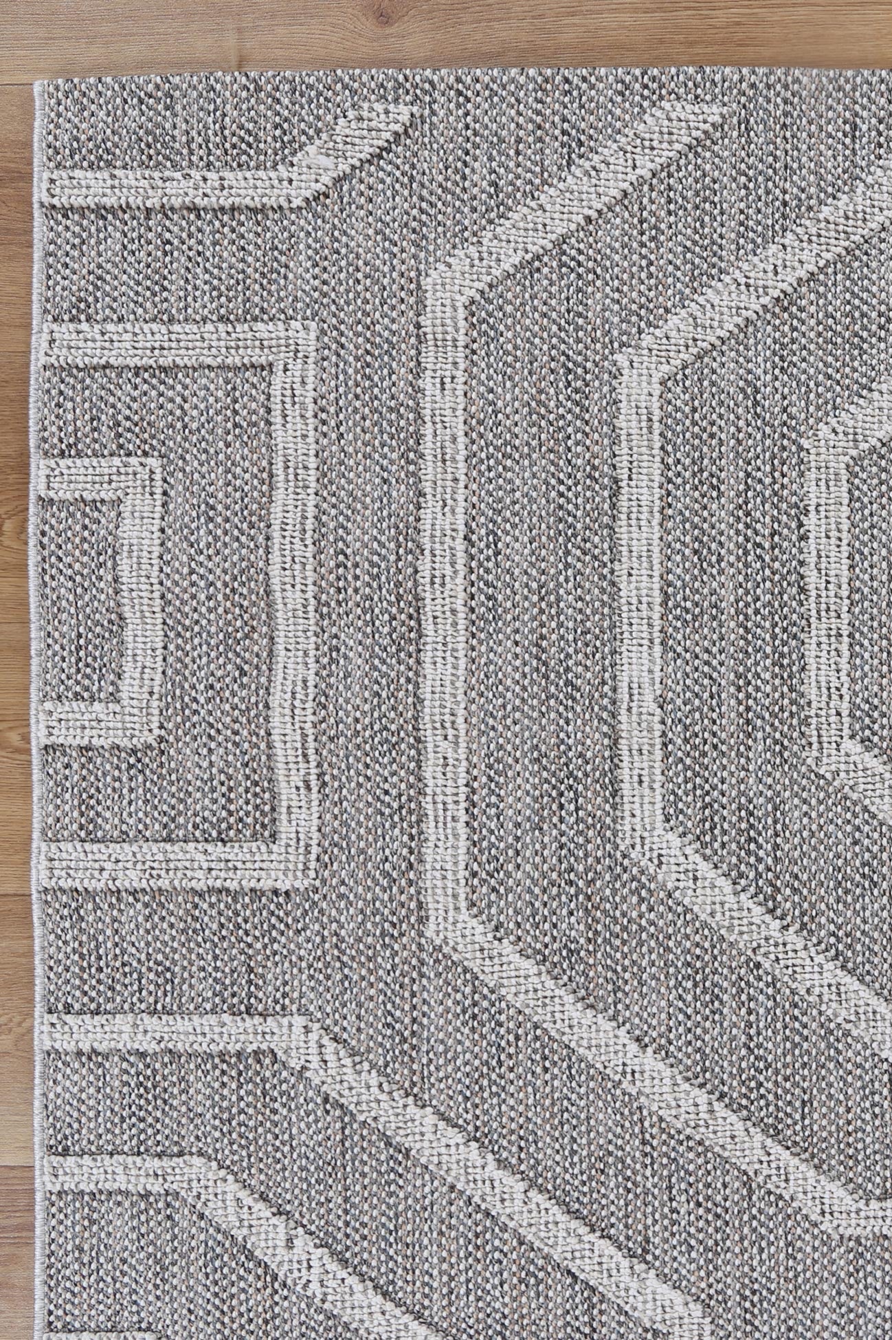 Vanuatu Devesi Grey Geometric Flatweave Rug