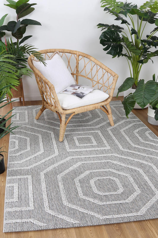 Vanuatu Devesi Grey Geometric Flatweave Rug - /products/vanuatu-devesi-grey-geometric-flatweave-rug