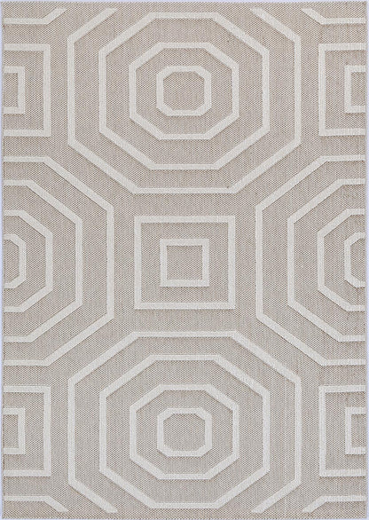 Vanuatu Lui Beige Geometric Flatweave Rug