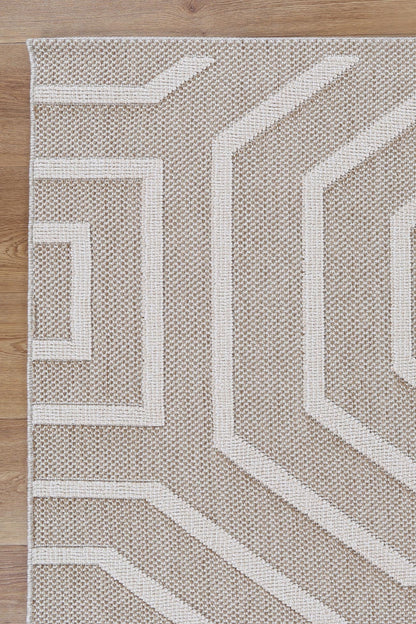 Vanuatu Lui Beige Geometric Flatweave Rug