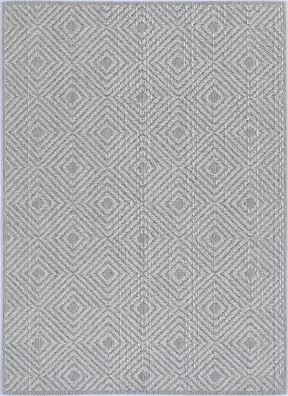 Vanuatu Fugui Grey Geometric Flatweave Rug