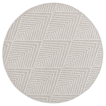 Vanuatu Onika Beige Geometric Round Flatweave Rug