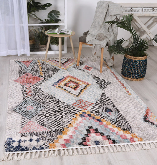 Moda Verushcka Multi Tribal Rug - /products/moda-z045a-l-grey-white