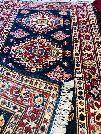 Super fine kazak Hand Knotted with Natural Vegetable Dyes