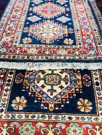 Super fine kazak Hand Knotted with Natural Vegetable Dyes