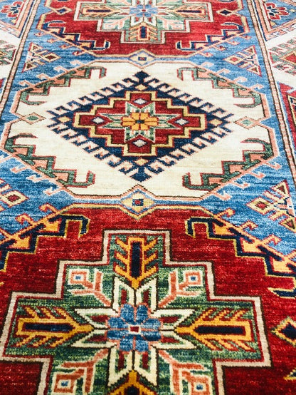 This fantastic Multi colour Art is Superfine Kazak from Afghanistan