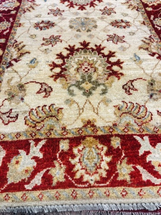 Afghan Hand knotted Chubi natural WOOL Rug