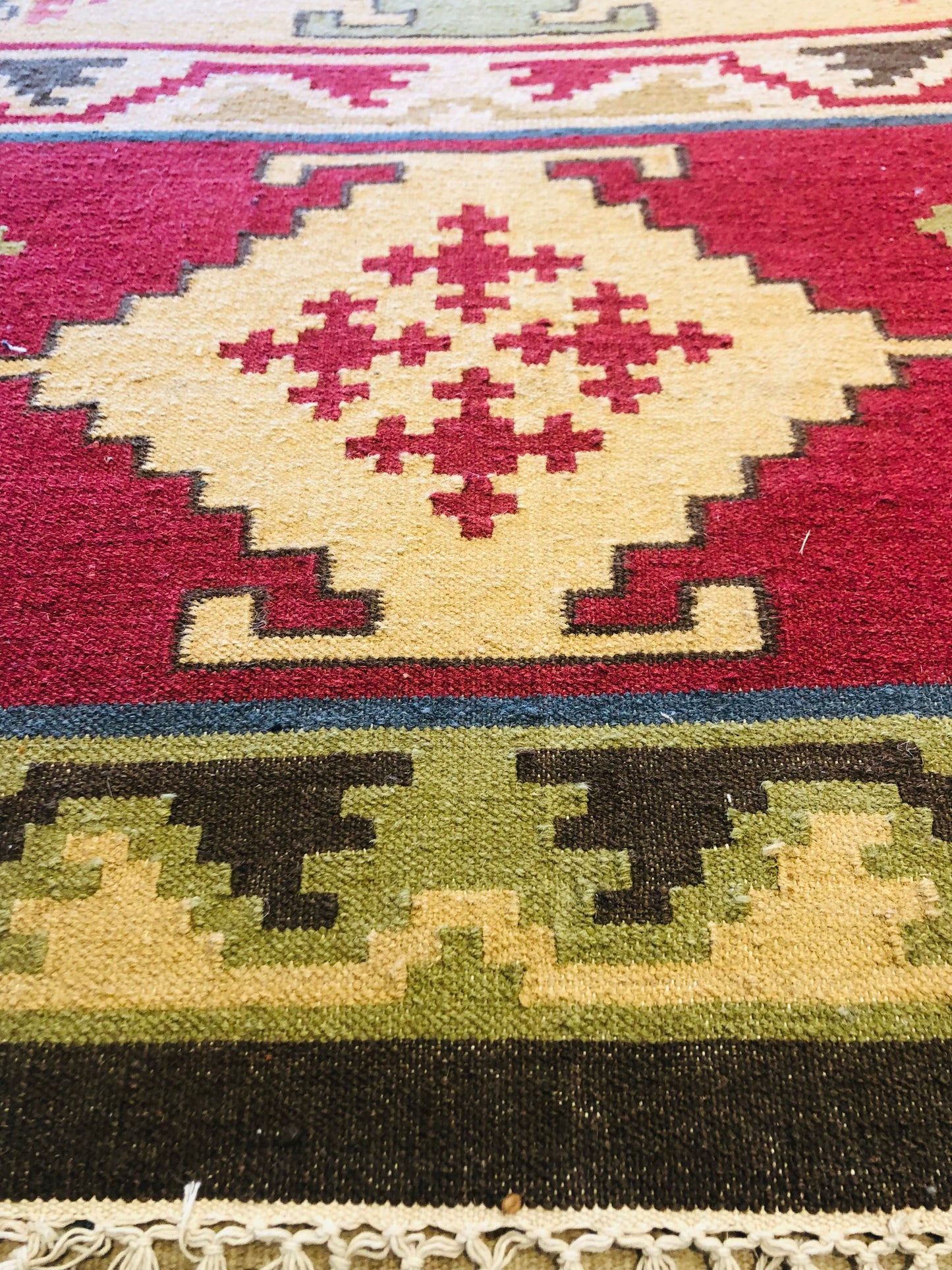 This Kilims are known for it's geometrical patterns