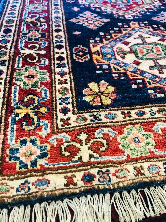 Super fine kazak Hand Knotted with Natural Vegetable Dyes