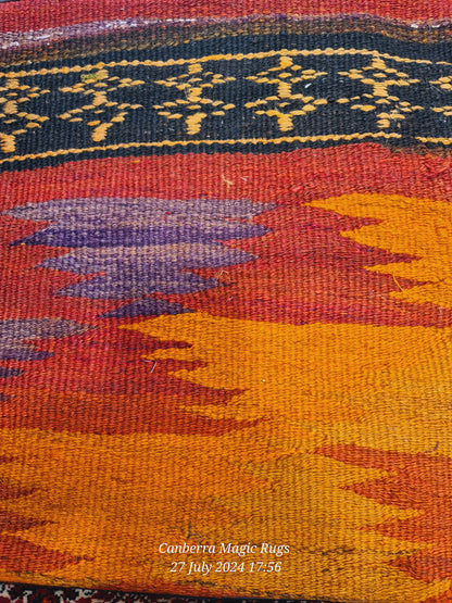 Beautiful Rainbow Cushion covers geometrical patterns 100% wool handwoven in Maimana, Northern Afghanistan Killim