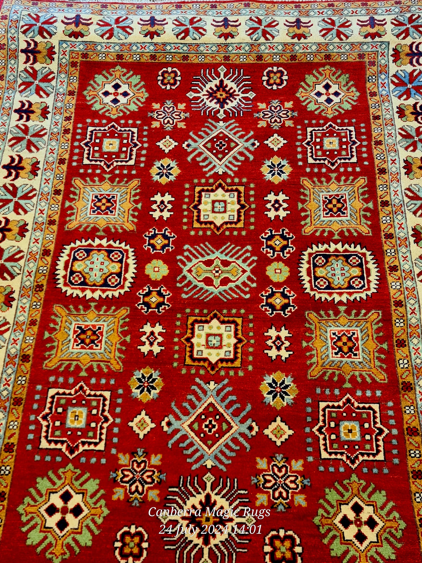 Hand Knotted Kazak with Natural Vegetable Dyes