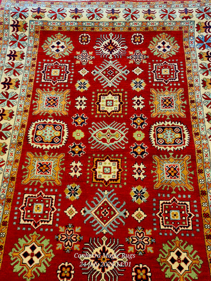 Hand Knotted Kazak with Natural Vegetable Dyes