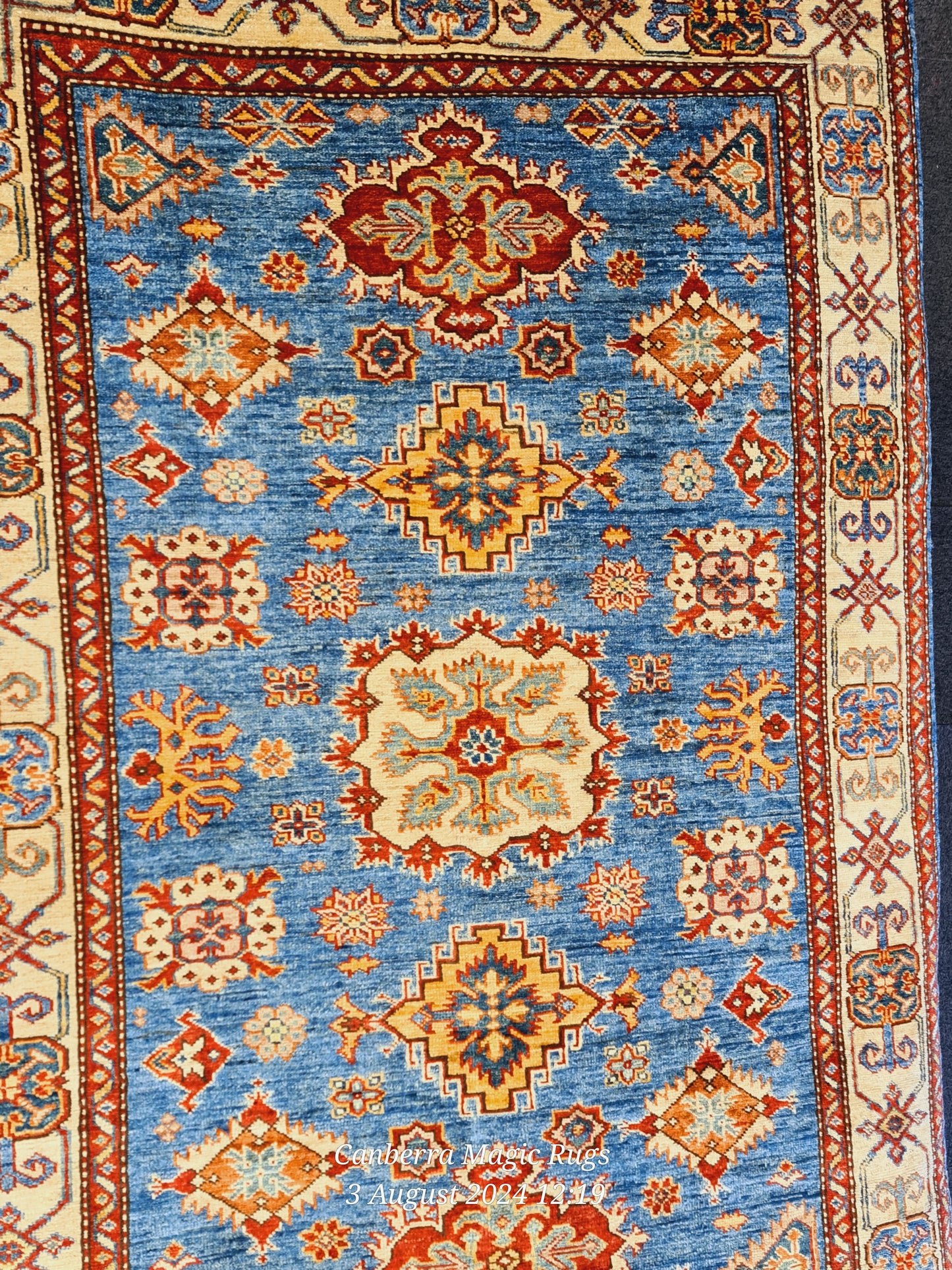 Superfine Kazak made from pure Lamb's Wool pile on cotton Based