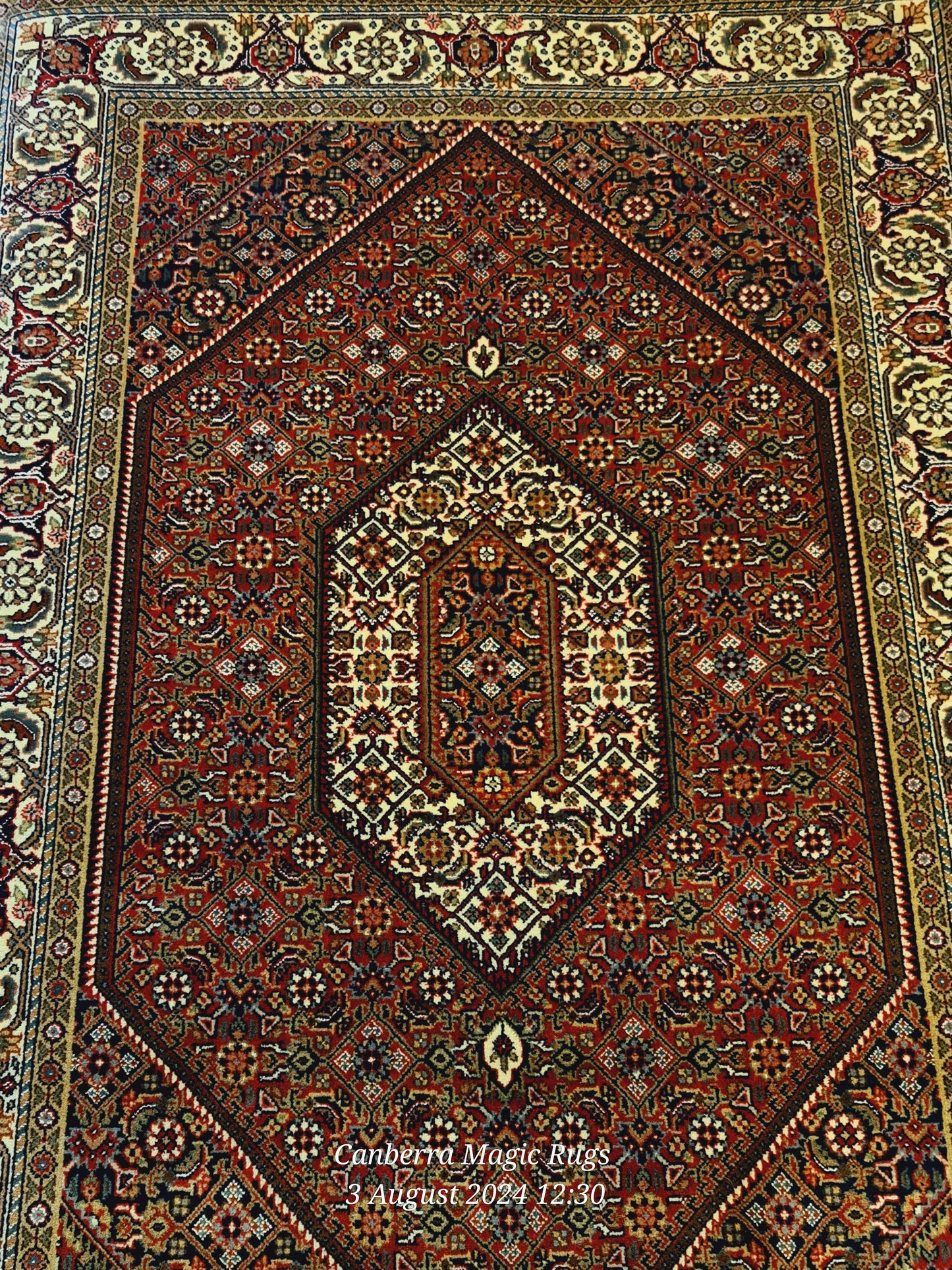 Persian hand knotted Bejar rug suits with any decoration.