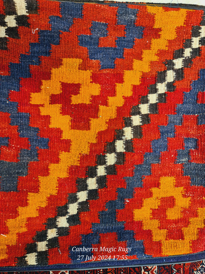 Beautiful Rainbow Cushion covers geometrical patterns 100% wool handwoven in Maimana, Northern Afghanistan Killim