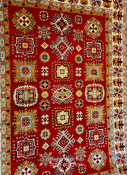 Hand Knotted Kazak with Natural Vegetable Dyes