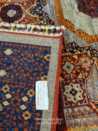 Super fine Hand Knotted Kazak with Natural Vegetable Dyes